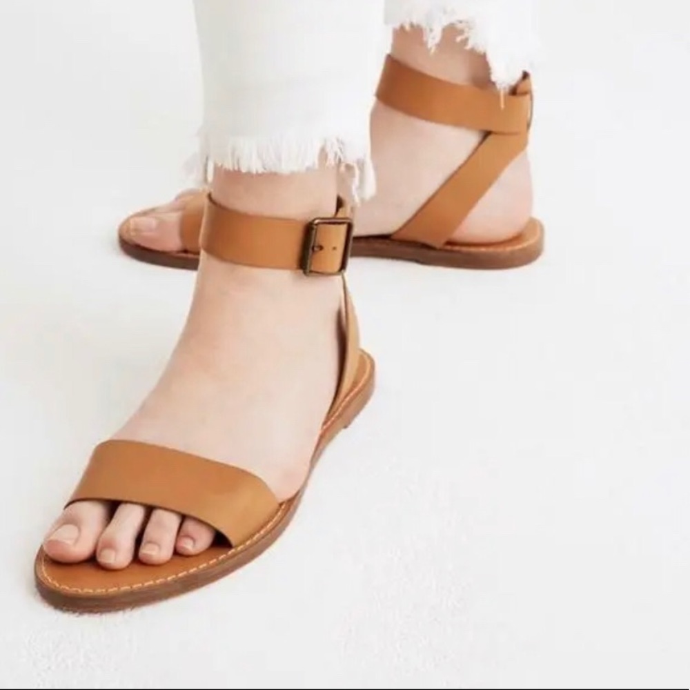 Madewell women The Boardwalk Ankle-Strap Sandal Size 9 
Color brown